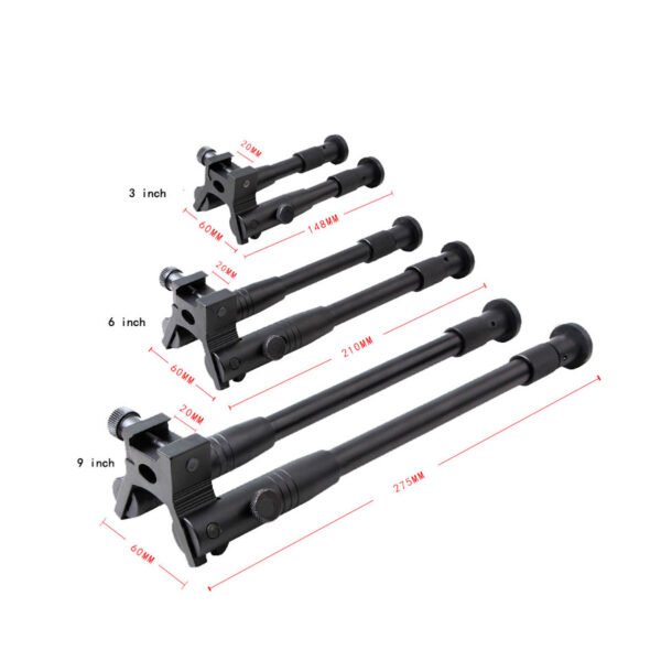 [F3-6-9cun Bipod] Folding Swivel Mount Bipod Adjustable 3 6 9 cun with Double Lock Universal Adaptor