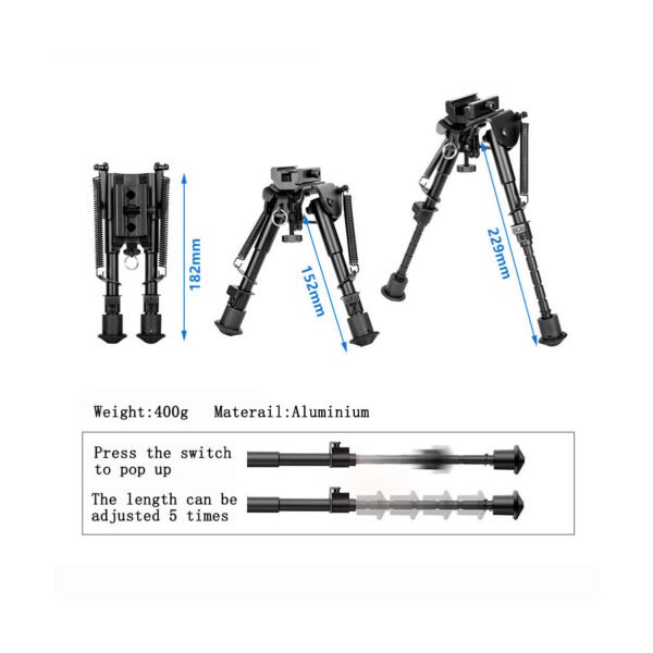[V1 Bipod]    6 "-9" Butterfly Bipod Tactical 6-9inch Bipod With 20mm Mount Retractable Tripod For Hunting Accessories