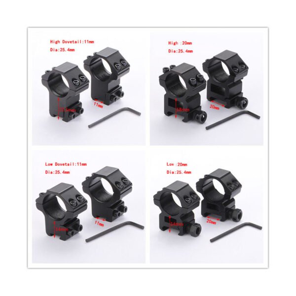 [SC03-2] 25.4mm Scope Mount Ring 20mm Mount Low Profile For Scope Hunting Mount