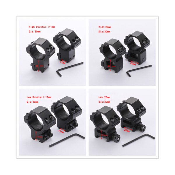 [ SC04-2 ] 30mm Scope Mount Ring 11mm Rail Low Profile For Scope Hunting Mount