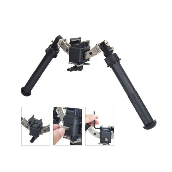 [V10 Bipod]  Outdoor Adjustable V10 Pro Bipod 9-12inches Black Tripod With Adapter 20mm Mount For Hunting Accessories