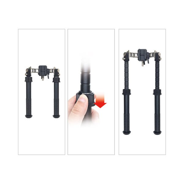 [V10 Bipod]  Outdoor Adjustable V10 Pro Bipod 9-12inches Black Tripod With Adapter 20mm Mount For Hunting Accessories