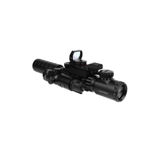 3-9X32EG Optical Red Green Illuminated Crosshair Rangefinder Scope with Red Green Reflex 4 Reticles Scope