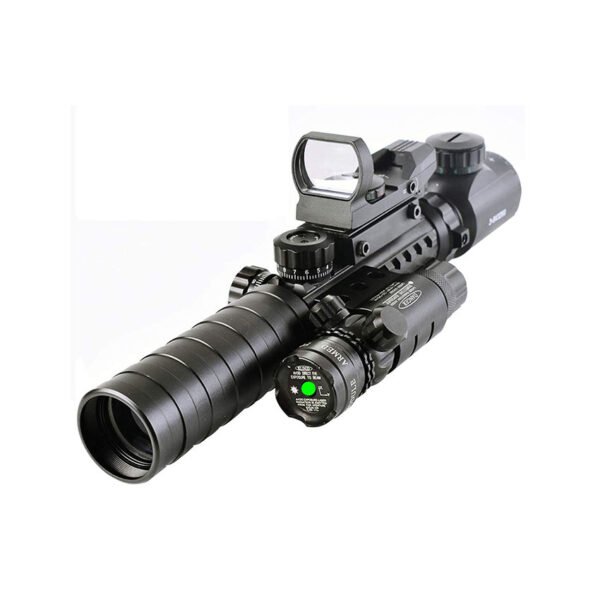 3-9X32EG Optical Red Green Illuminated Crosshair Rangefinder Scope with Red Green Reflex 4 Reticles Scope