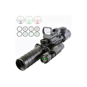 3-9X32EG Optical Red Green Illuminated Crosshair Rangefinder Scope with Red Green Reflex 4 Reticles Scope