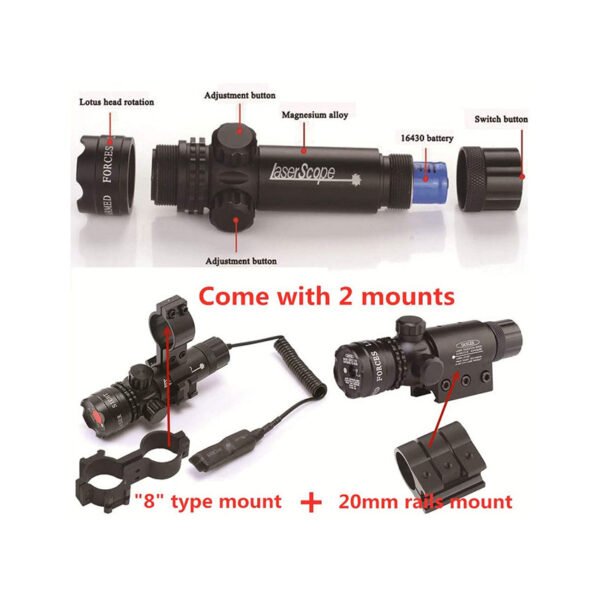 3-9X32EG Optical Red Green Illuminated Crosshair Rangefinder Scope with Red Green Reflex 4 Reticles Scope