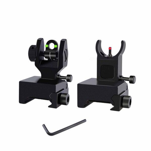 F1F (2) F1F Iron Sights Flip Up Sights Front Rear sight With Fiber for AR15