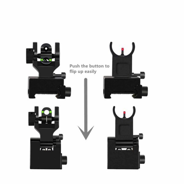 F1F (4) F1F Iron Sights Flip Up Sights Front Rear sight With Fiber for AR15