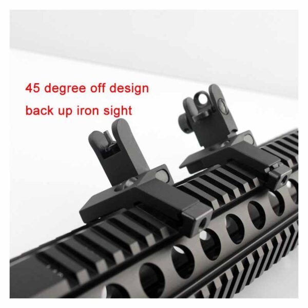F2 45degree Iron Sight Front and Rear Flip Up Folding Sights For AR15
