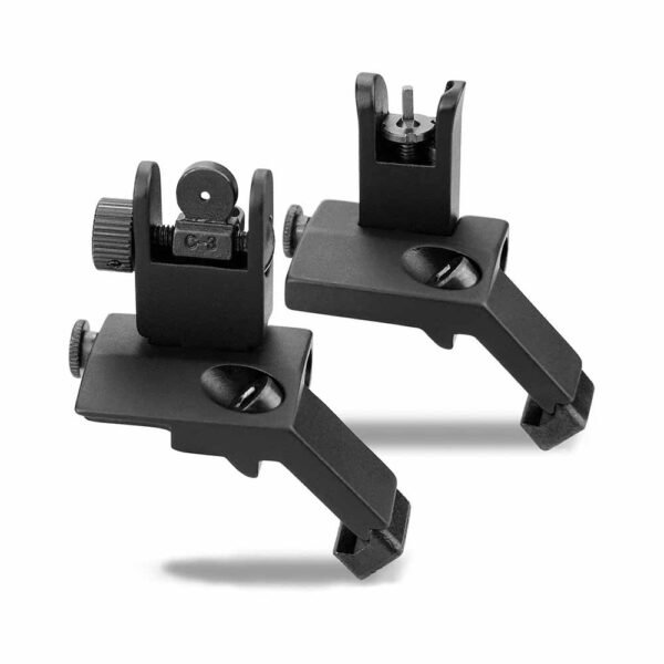 F2 45degree Iron Sight Front and Rear Flip Up Folding Sights For AR15