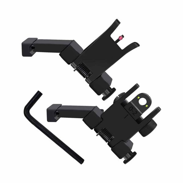 F2F 45degree Iron Sight Front and Rear Flip Up Folding Sights With Fiber For AR15