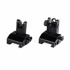F3F Iron Sights Front and Rear Flip Up Folding Sights With Fiber For AR15