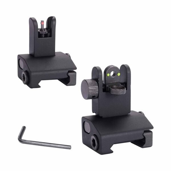 F3F (9) F3F Iron Sights Front and Rear Flip Up Folding Sights With Fiber For AR15